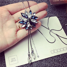 Load image into Gallery viewer, Tasseled crystal long chain necklace