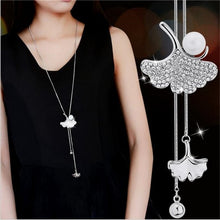 Load image into Gallery viewer, Tasseled crystal long chain necklace