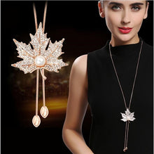 Load image into Gallery viewer, Tasseled crystal long chain necklace