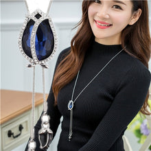 Load image into Gallery viewer, Tasseled crystal long chain necklace