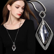 Load image into Gallery viewer, Geometric crystal long chain necklace