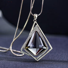 Load image into Gallery viewer, Geometric crystal long chain necklace
