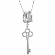 Load image into Gallery viewer, Key Looking Crystal Long Chain Necklace