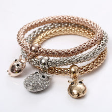 Load image into Gallery viewer, Gold plated three set bracelet