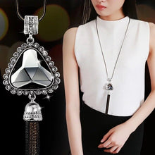 Load image into Gallery viewer, Geometric Black Tassels Long Chain Necklace