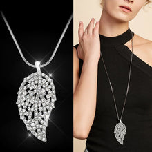 Load image into Gallery viewer, Small Leaf Long Chain Necklace