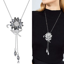 Load image into Gallery viewer, Sunflower Long Chain Blue Necklace