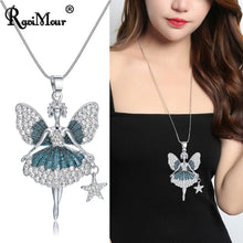 Load image into Gallery viewer, Green Angel Long Chain Necklace